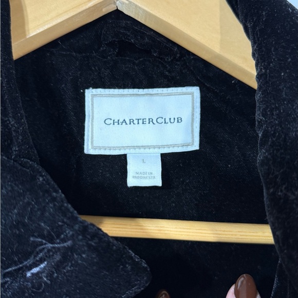 Charter Club Black Velvet Puffer Vest - Picture 2 of 6